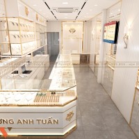 Thiết kế tiệm vàng Hưng Anh Tuấn hiện đại và tối ưu công năng